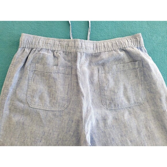 Lilly Pulitzer Taron Mid Rise Linen Pants Womens L Blue Drawstring Beach - Picture 11 of 11